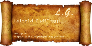 Leitold Gyöngyi névjegykártya